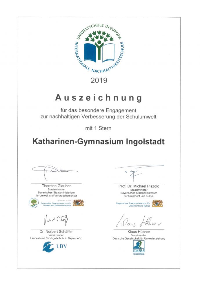 2019_Urkunde_Umweltschule 2019_Urkunde_Umweltschule